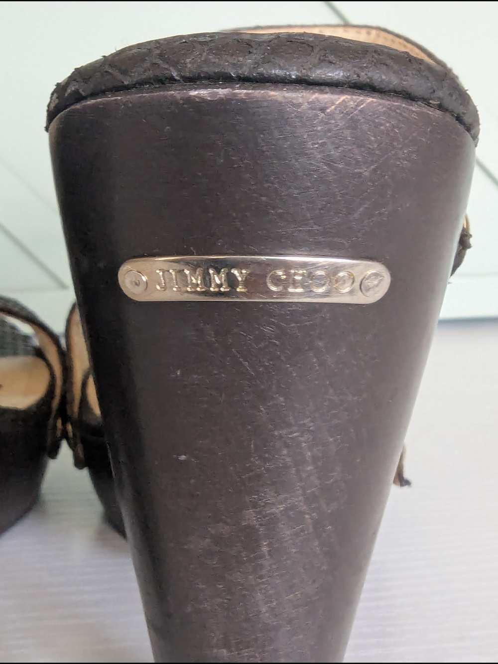Jimmy Choo Ulrika wooden platform slides sandals - Picture 6 of 13